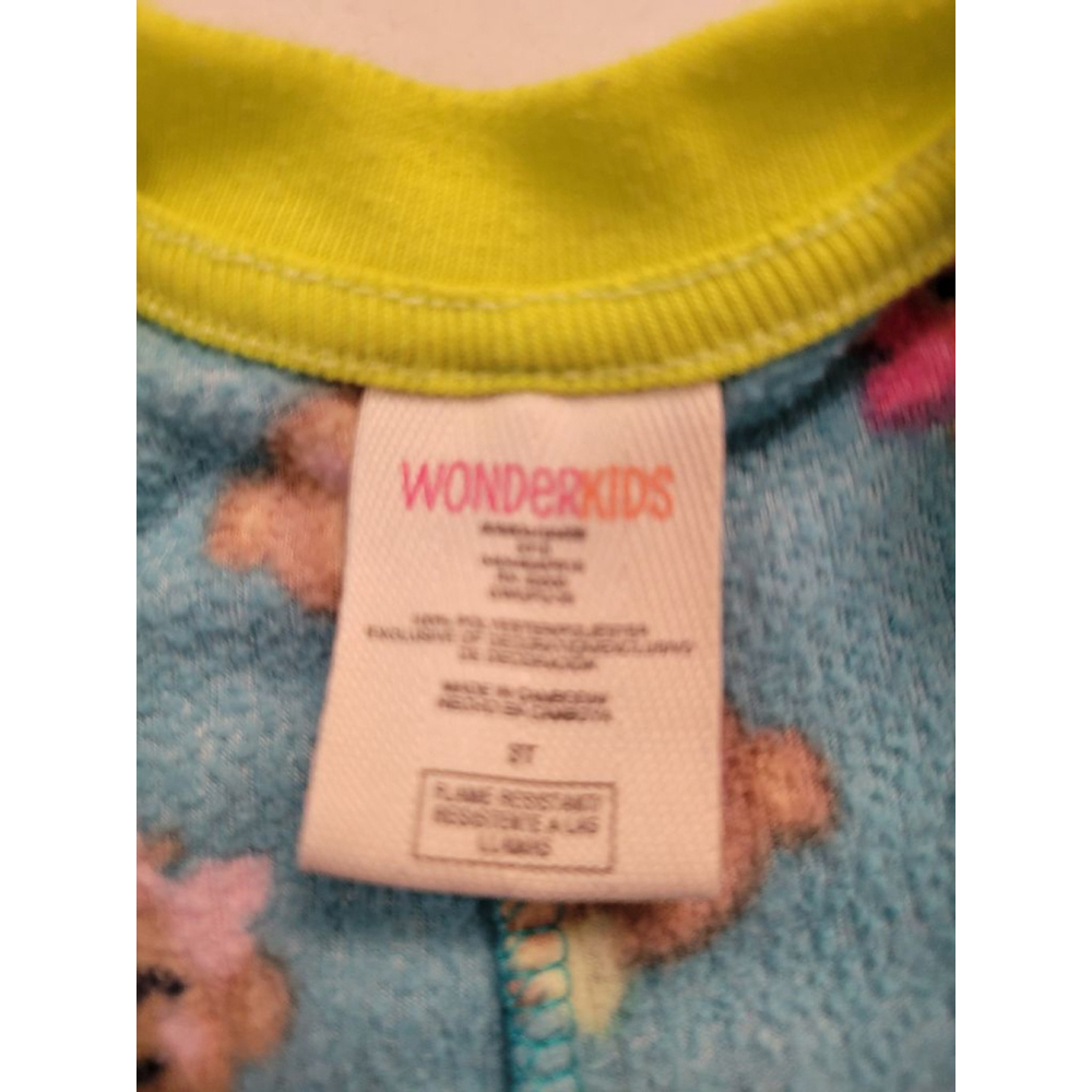 Girls Child of Mine by Carter's 3T Pink Blue Monkey Pajama Set - Picture 7 of 8